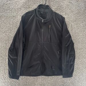 Swiss Tech Jacker Mens Small Black Full Zip Outdoors Casual Polyester Logo Mock